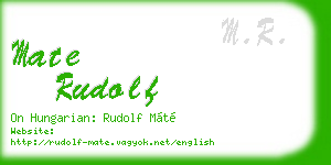 mate rudolf business card