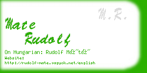 mate rudolf business card
